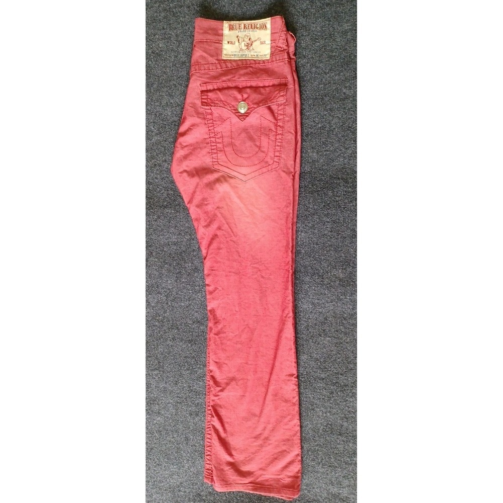 True Religion Billy Super T Mens 36x33 Red Pants Y2K Vintage - Picture 4 of 10